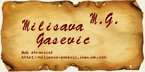Milisava Gašević vizit kartica